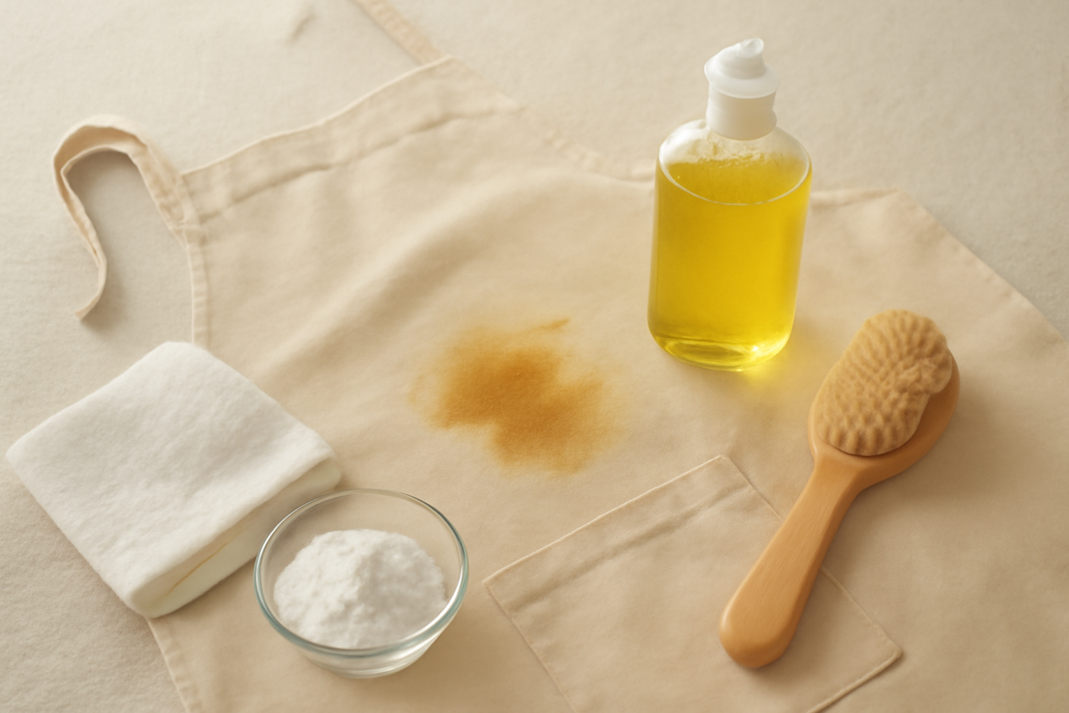 How to Remove Cooking Oil from a Cotton Apron: Fresh and Set-In Stains illustration