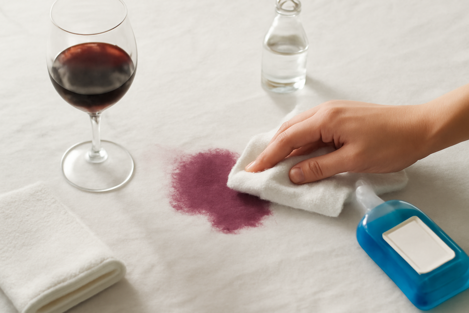 How to Remove Red Wine from a Cotton Tablecloth: Fresh and Dried Stains illustration