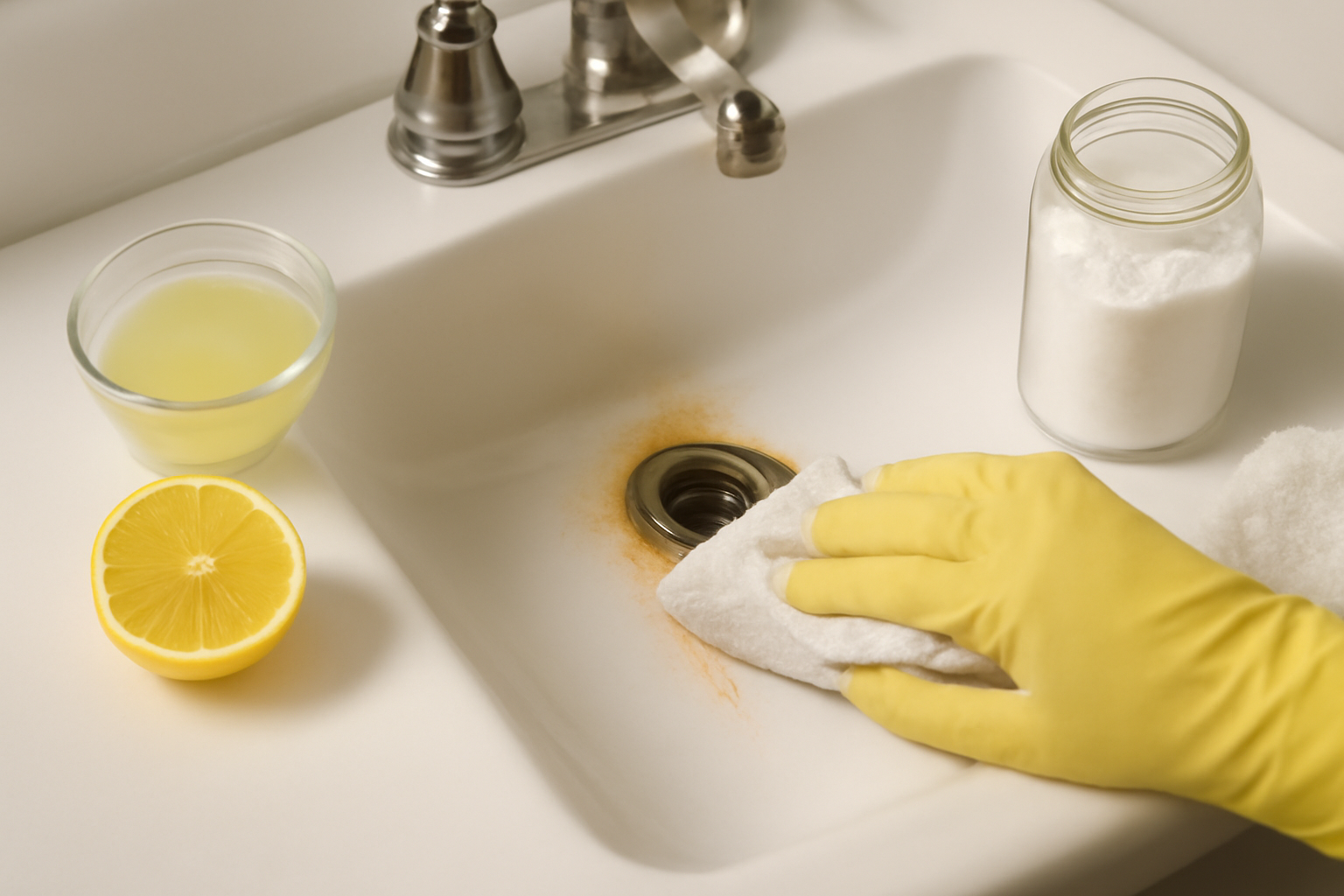 How to Remove Rust Stains from a Porcelain Sink: A Surface-Safety Guide illustration