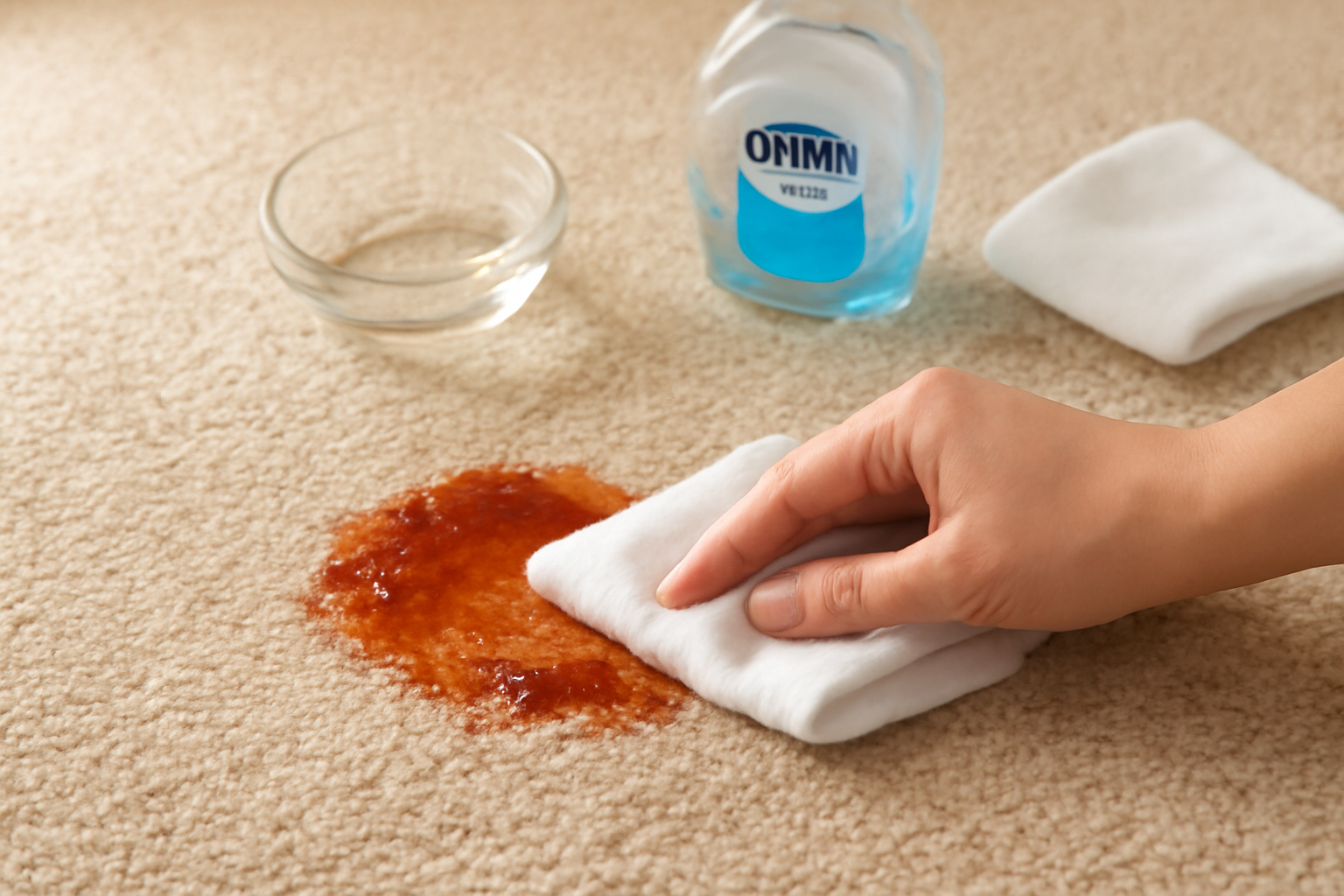 How to Remove Ketchup from a Nylon Carpet: Fresh and Dried Stains illustration
