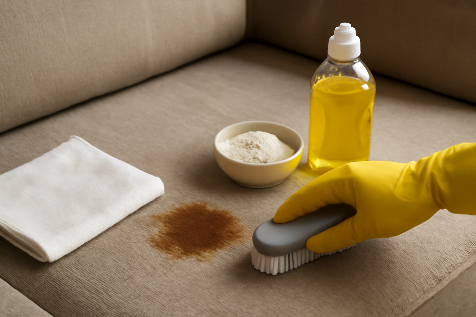 How to Remove Cooking Oil from a Polyester Couch: Fresh and Set-In Stains illustration
