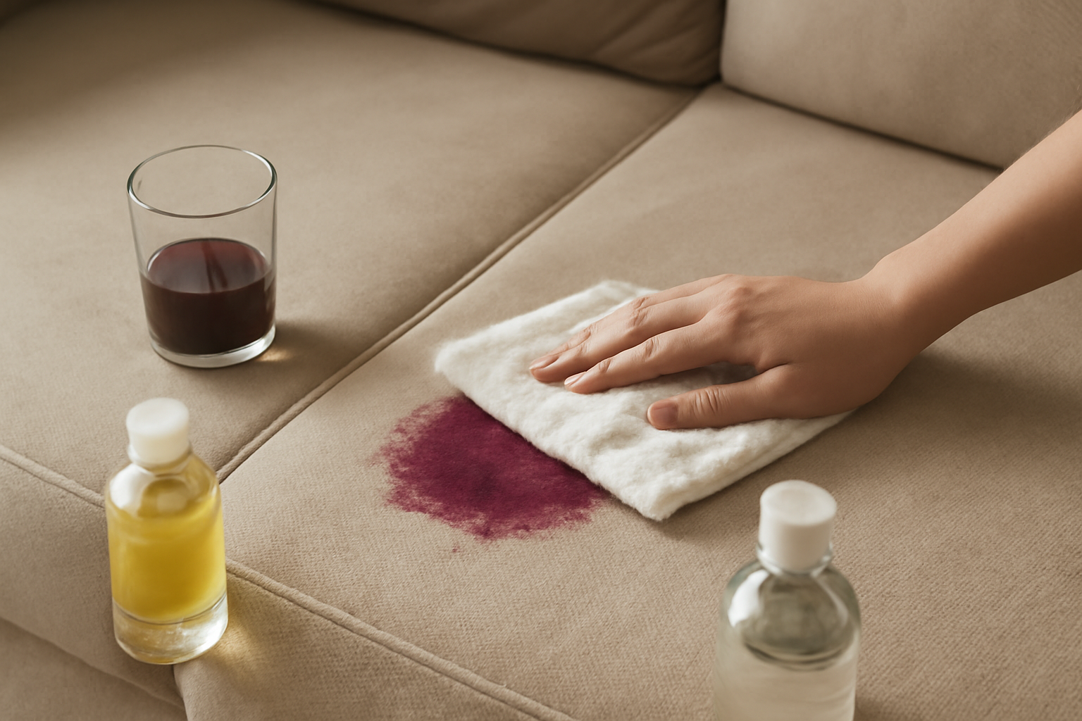 How to Remove Grape Juice from a Microfiber Couch: Fresh and Dried Stains illustration