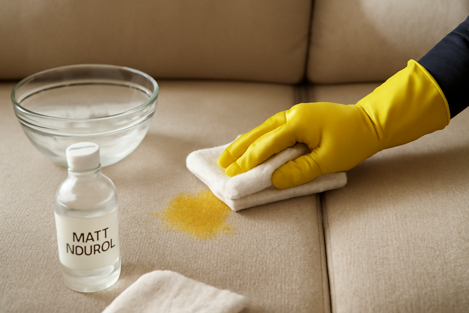 How to Remove Mustard Stains from a Polyester Couch: A Surface-Safety Guide illustration