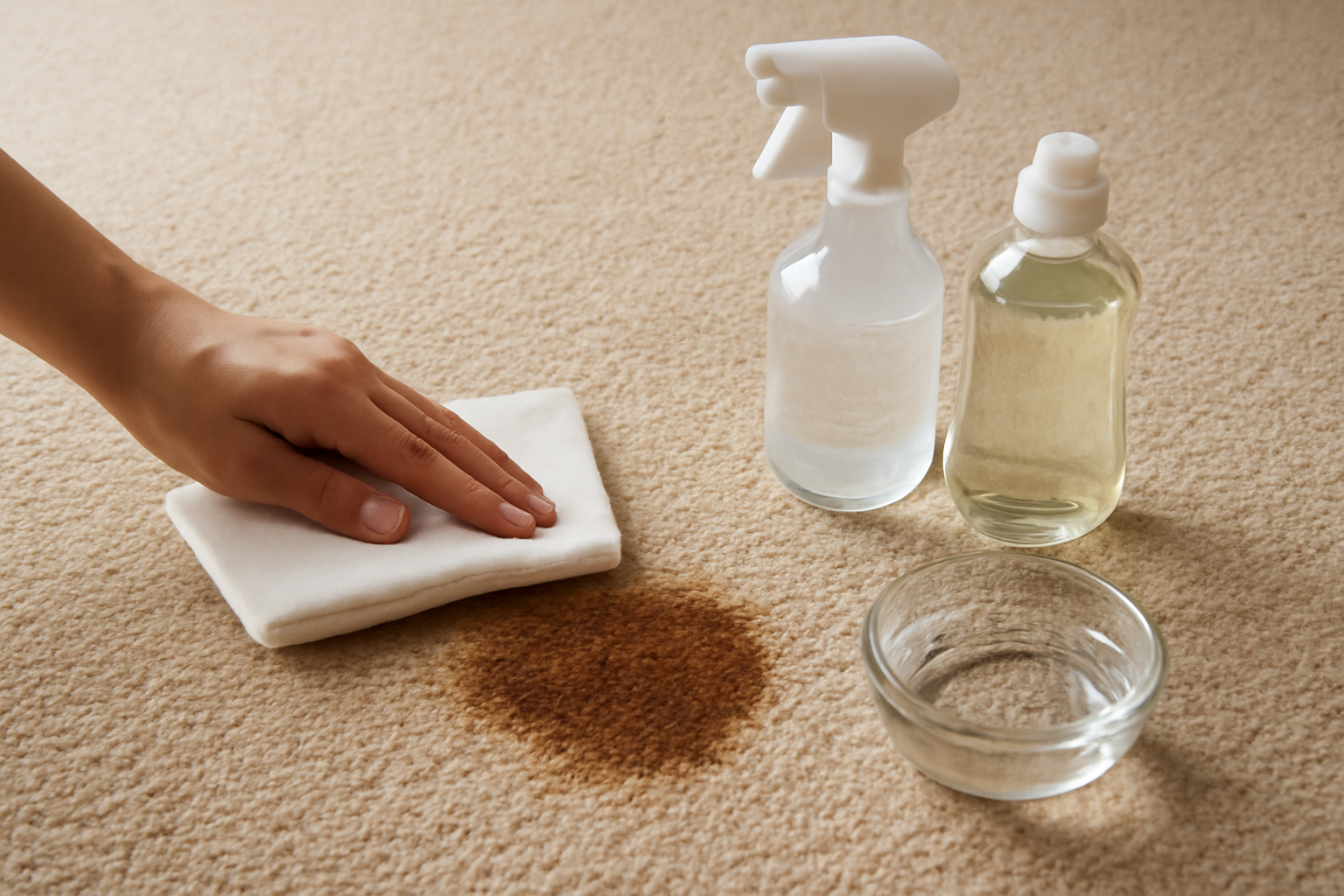 How to Remove Coffee Stains from a Nylon Carpet: Fresh and Dried Spills illustration