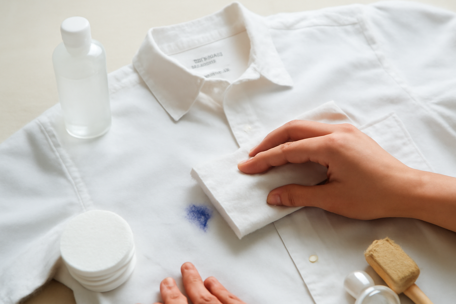 How to Remove Ballpoint Ink from a Cotton Shirt: Fresh and Set-In Stains illustration