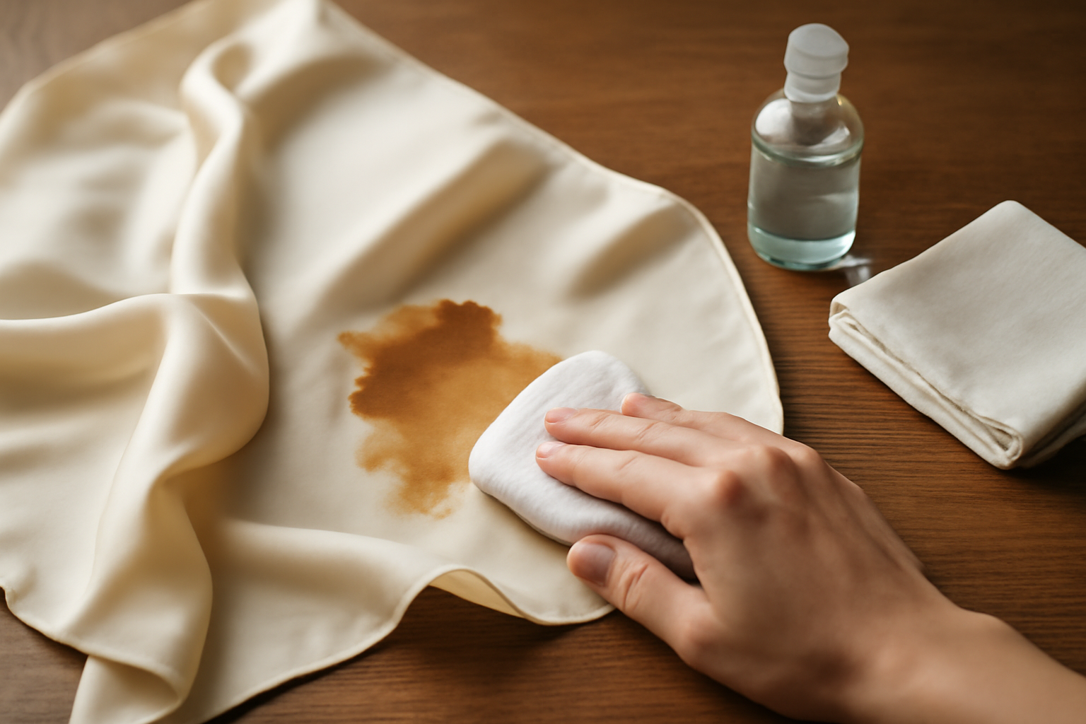 How to Remove Coffee from a Silk Scarf: Fresh and Dried Stains illustration