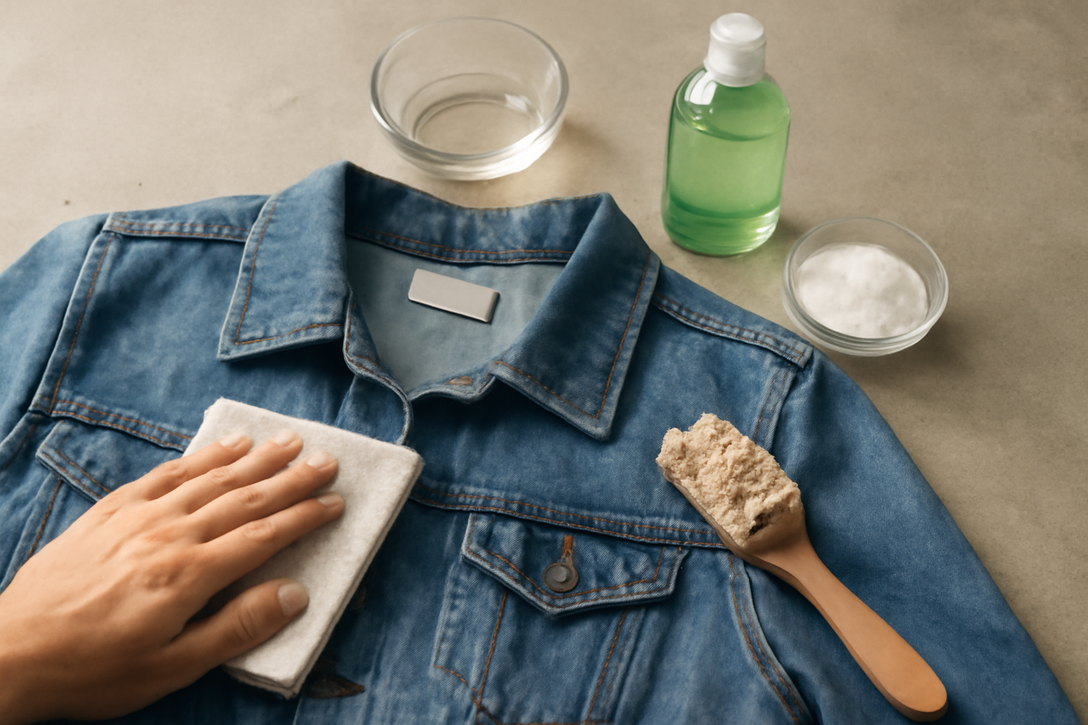 How to Remove Cooking Oil from a Denim Jacket: Fresh and Set-In Stains illustration