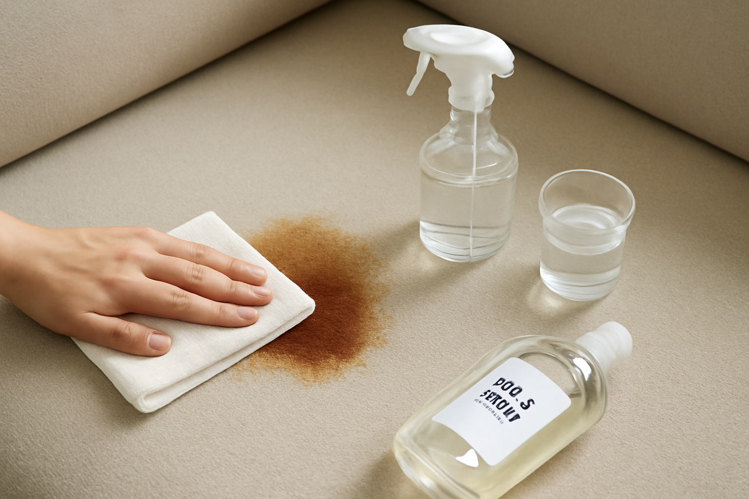 How to Remove Coffee from a Polyester Couch: Fresh and Dried Stains illustration