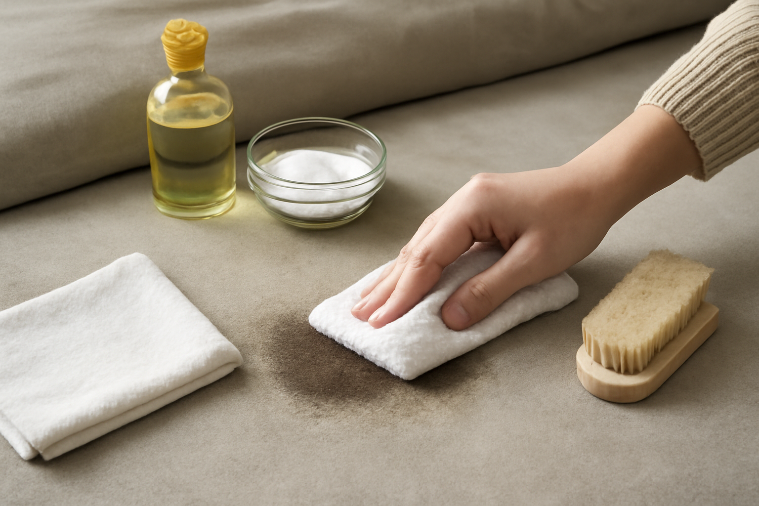 How to Remove Grease from a Microfiber Couch: Fresh and Set-In Stains illustration