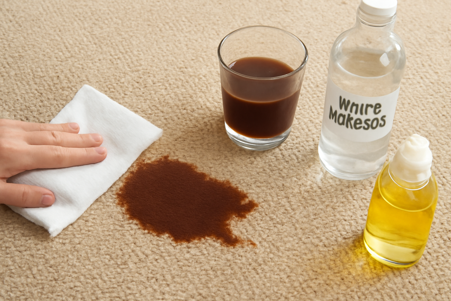 How to Remove Coffee from a Carpet: Fresh and Dried Stains illustration