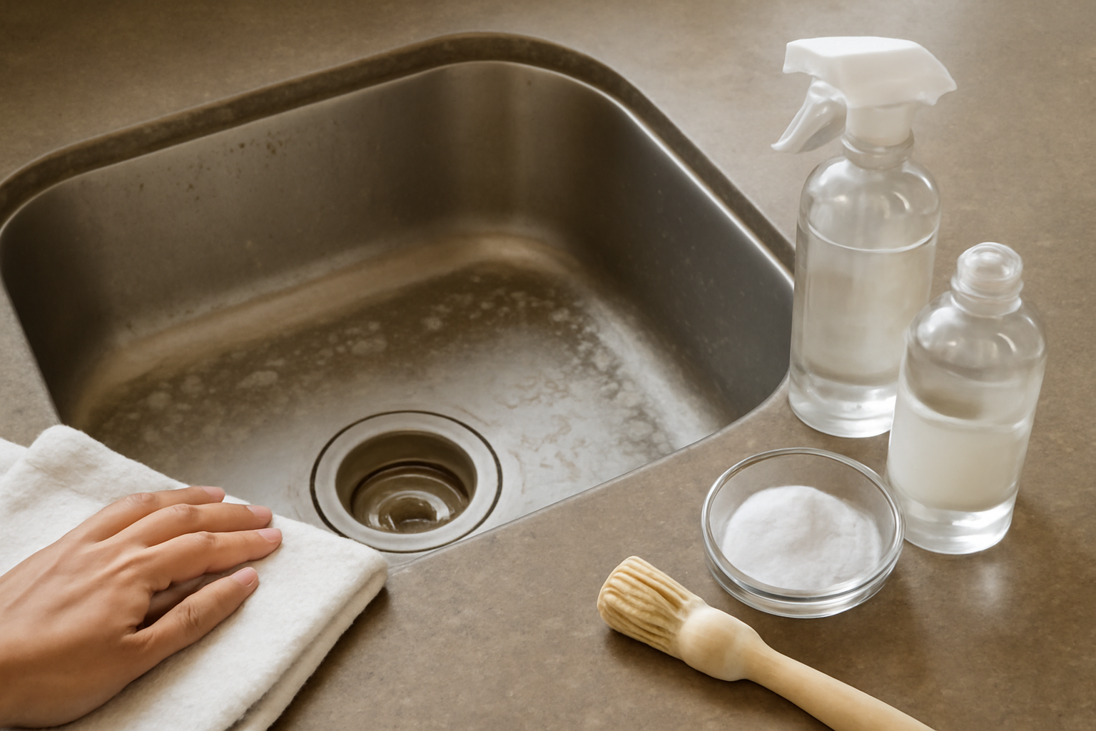 How to Remove Hard Water Spots from a Stainless Steel Sink illustration