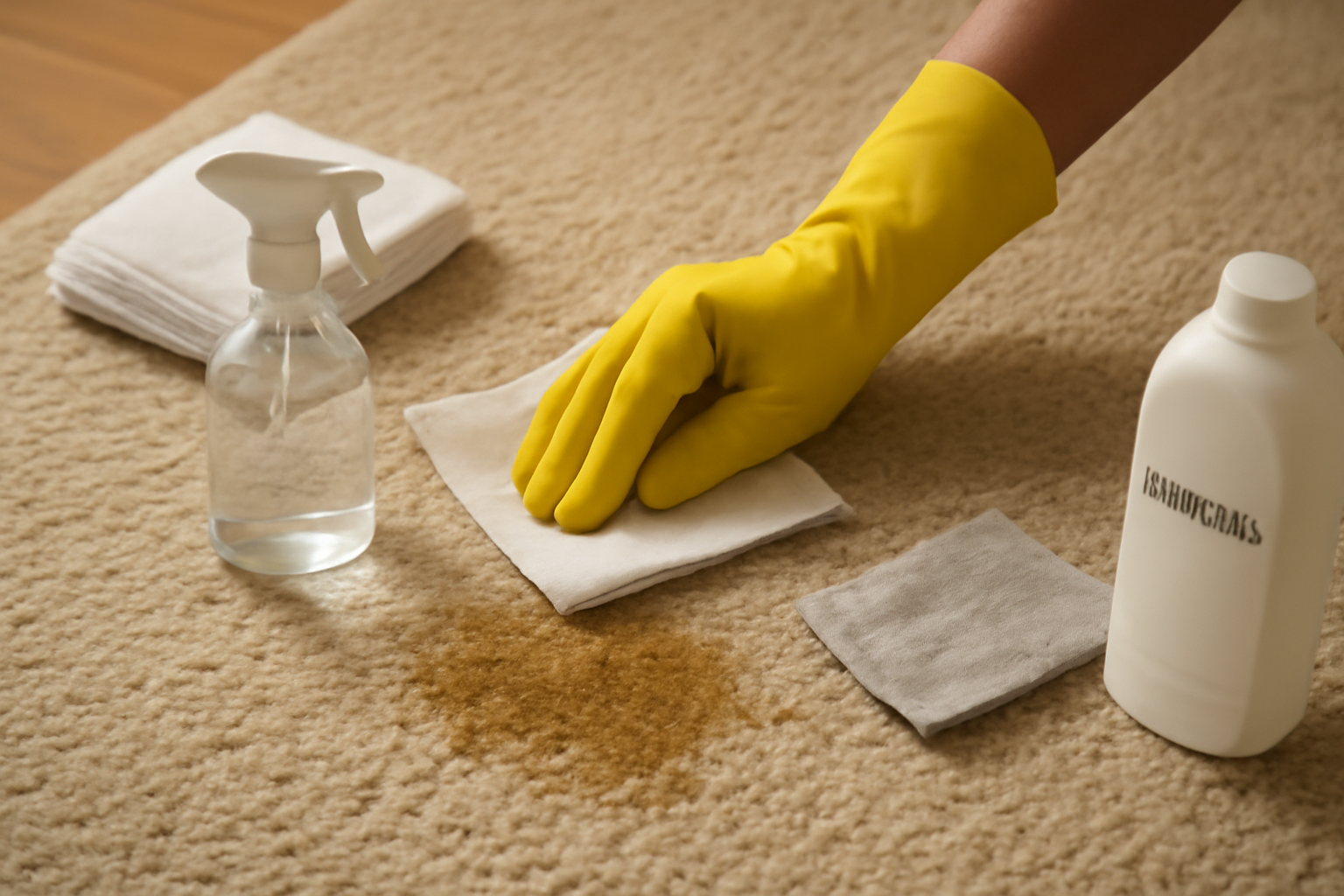 How to Remove Cat Vomit from a Wool Rug: Fresh and Dried Stains illustration
