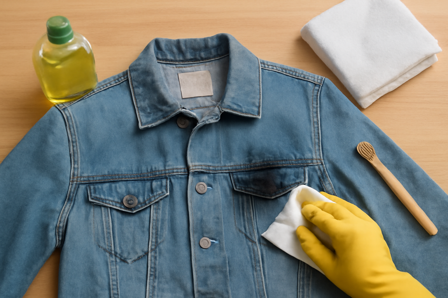 How to Remove Set-In Grease from a Cotton Denim Jacket illustration