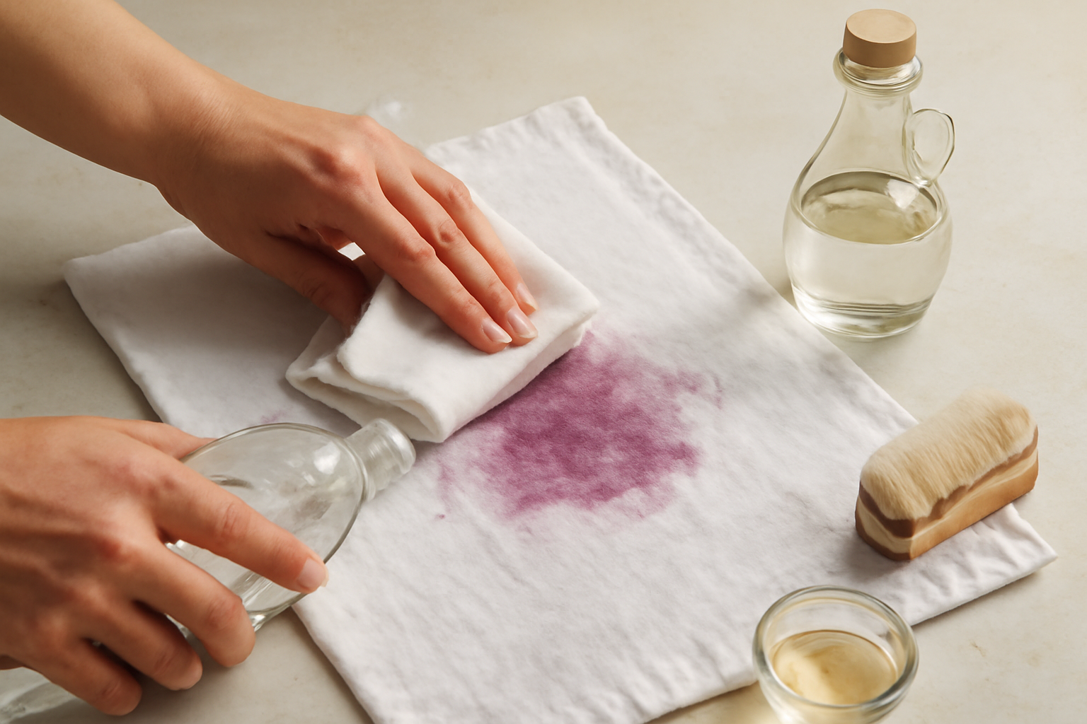 How to Remove Set-In Red Wine from a Linen Napkin illustration