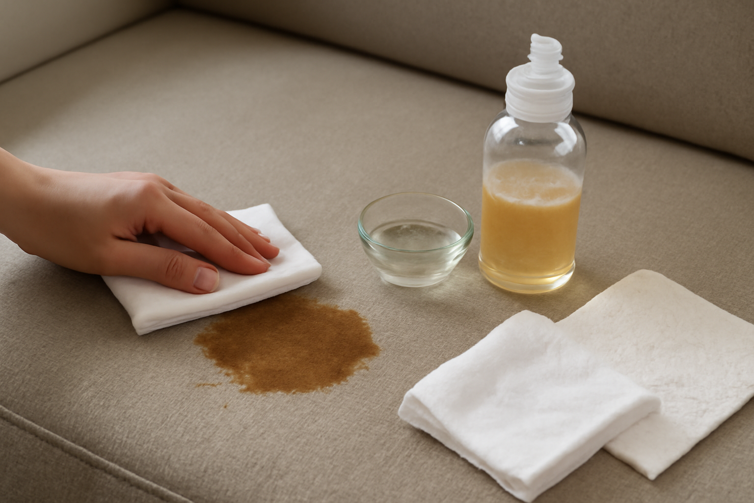 How to Remove Dried Coffee from a Polyester Couch illustration