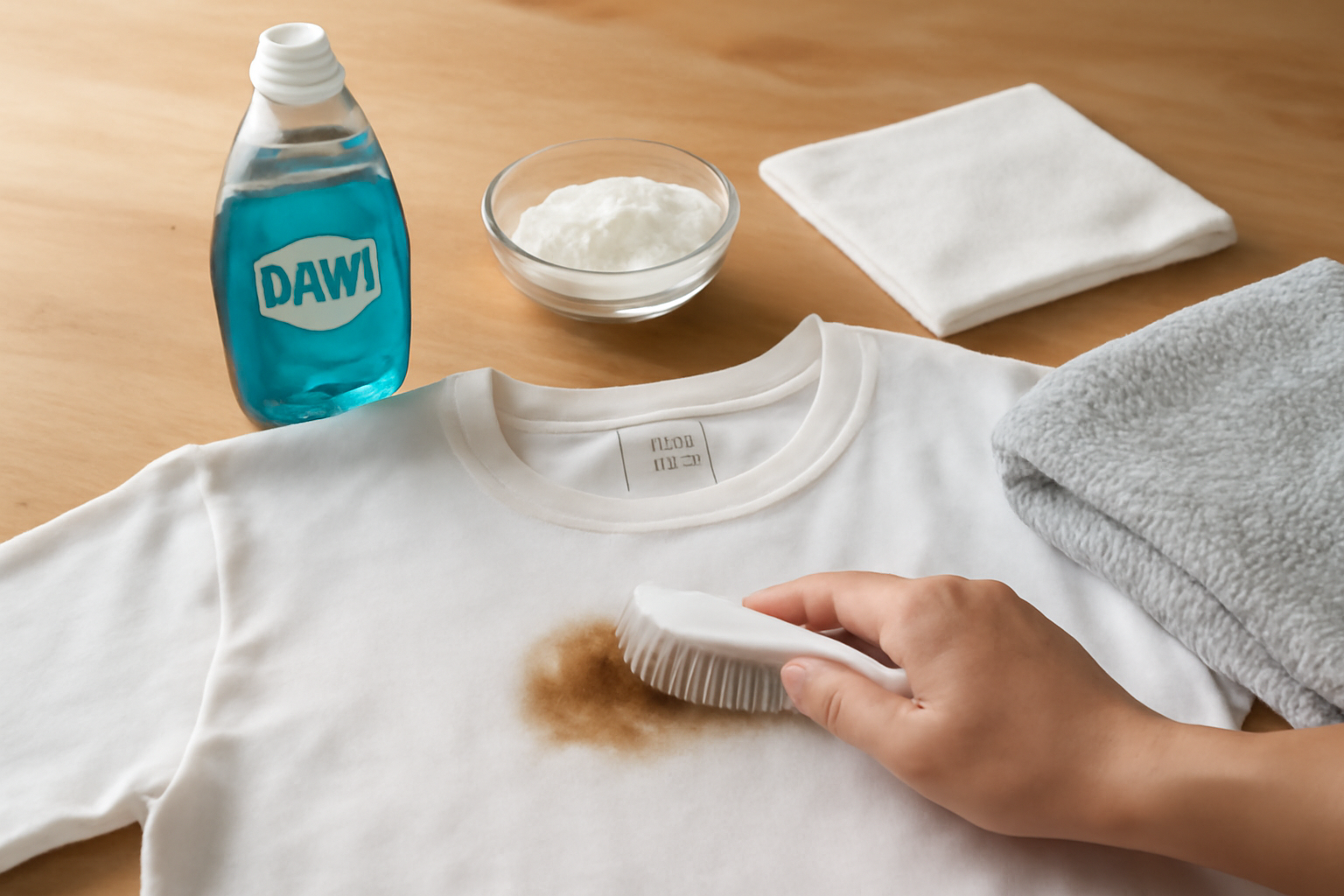 How to Remove Set-In Grease from a Cotton T-Shirt illustration