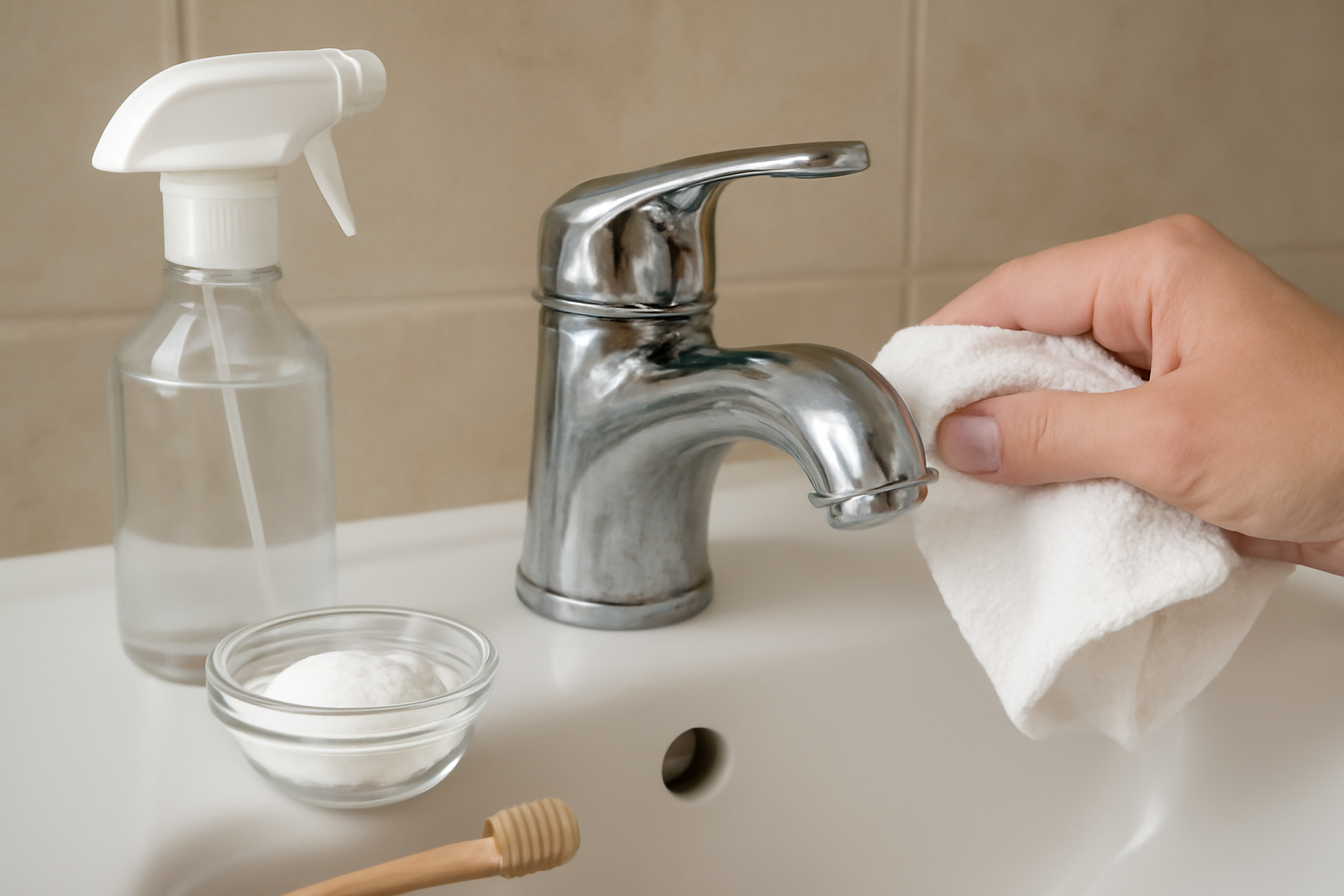 How to Remove Hard Water Stains from a Chrome Faucet illustration