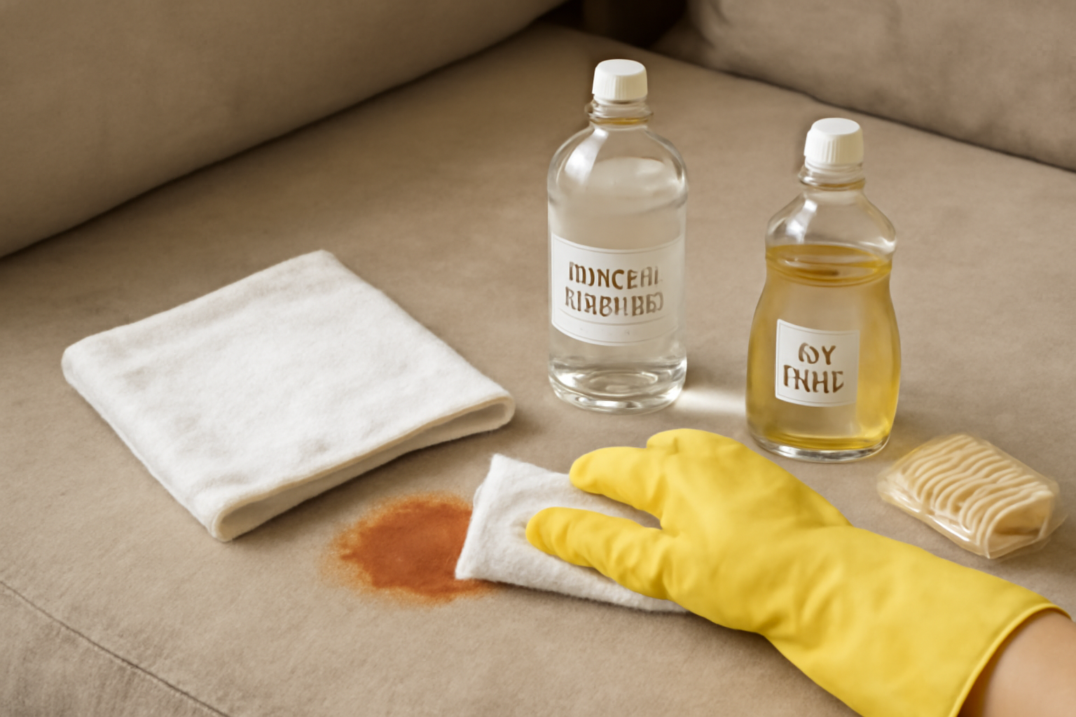 How to Remove Set-In Ketchup from a Microfiber Couch illustration