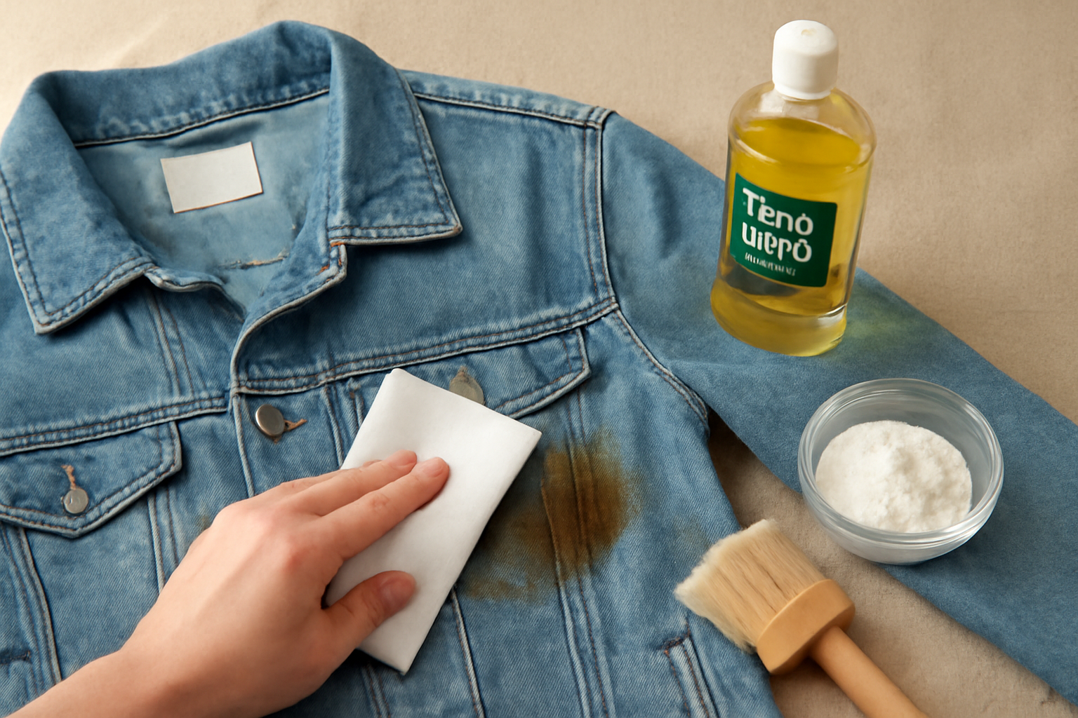 How to Remove Cooking Oil from a Denim Jacket illustration