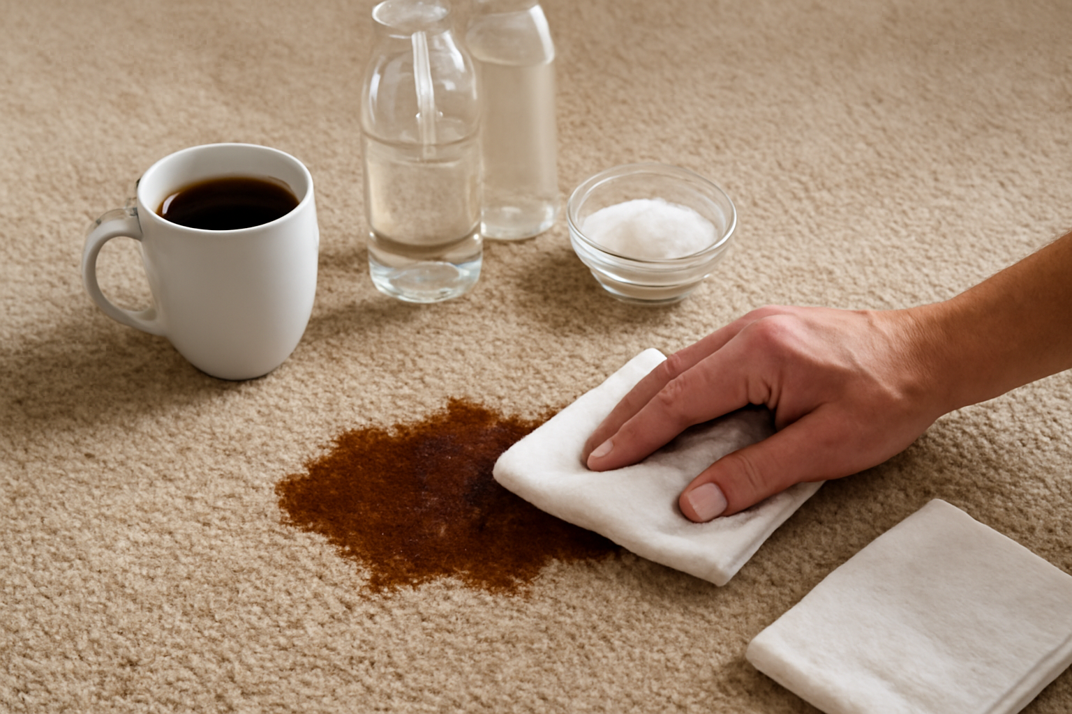 How to Remove Fresh Coffee from a Nylon Carpet illustration