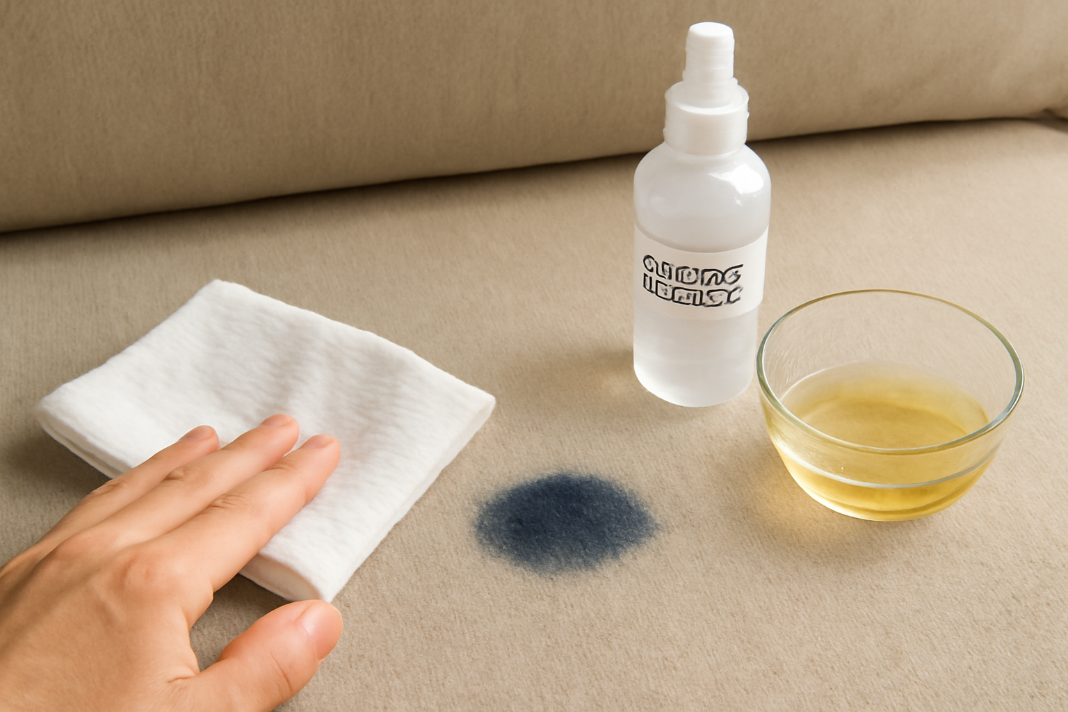 How to Remove Gel Pen Ink from a Polyester Couch illustration