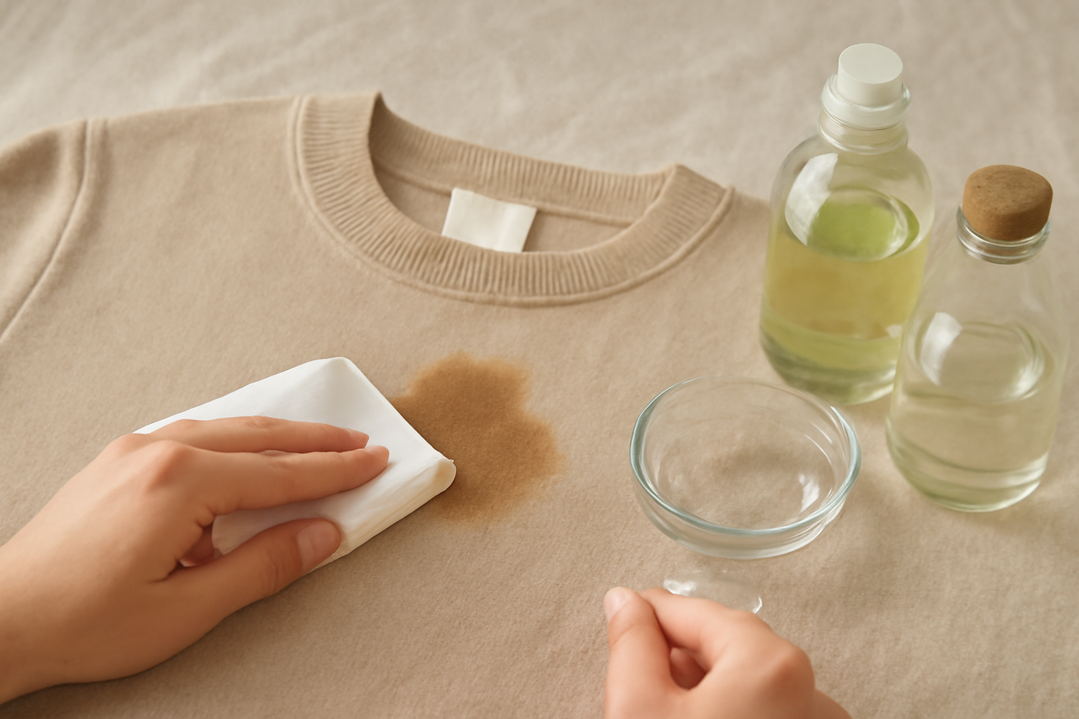 How to Remove Fresh Coffee from a Cotton Sweater illustration