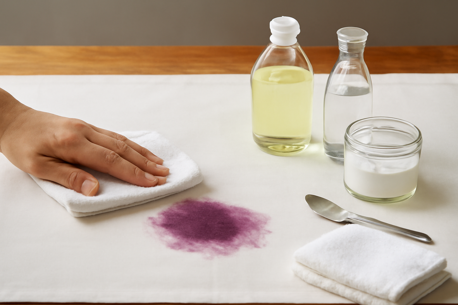 How to Remove Set-In Grape Juice from a Polyester Tablecloth illustration