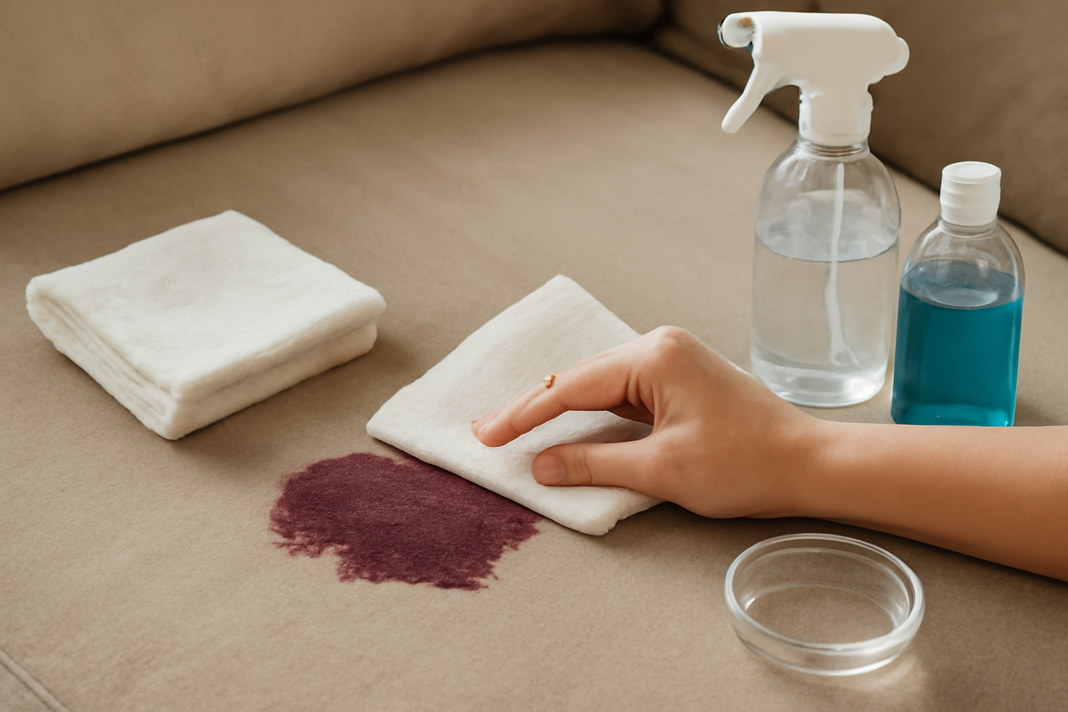 How to Remove Set-In Red Wine from a Microfiber Couch illustration
