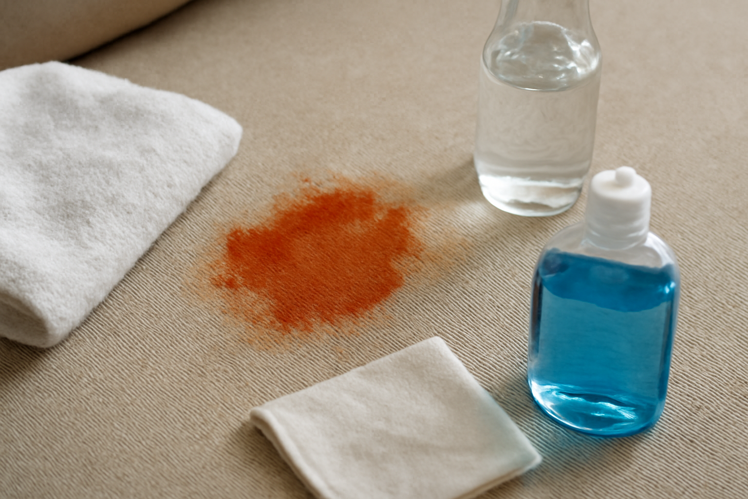 How to Remove Set-In Ketchup from a Polyester Couch illustration