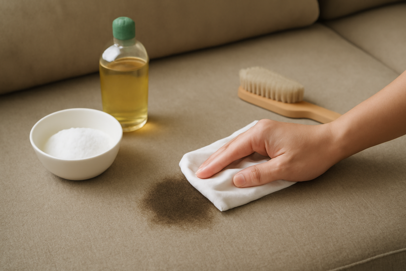 How to Remove Set-In Grease from a Polyester Couch illustration