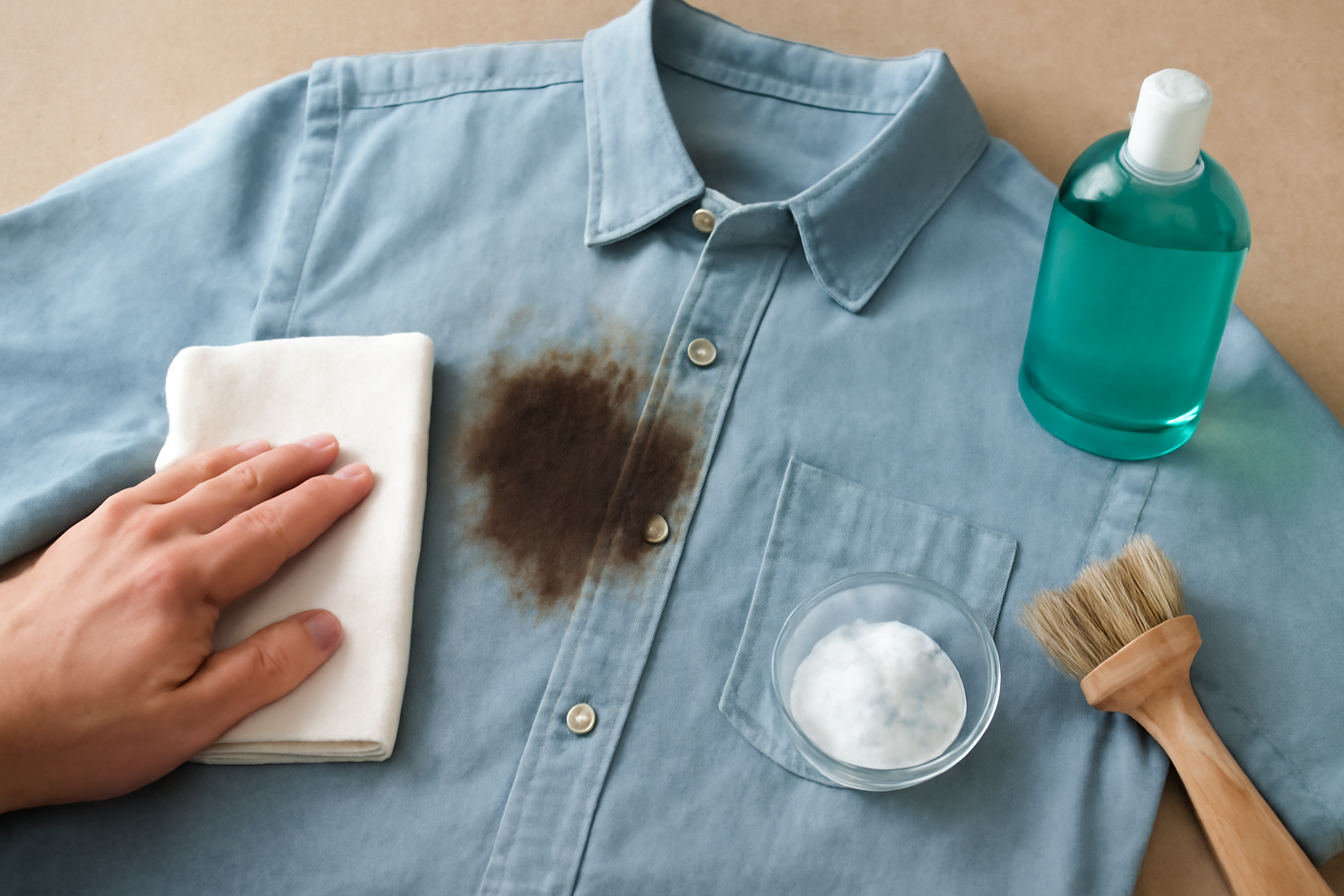 How to Remove Motor Oil from a Cotton Work Shirt illustration