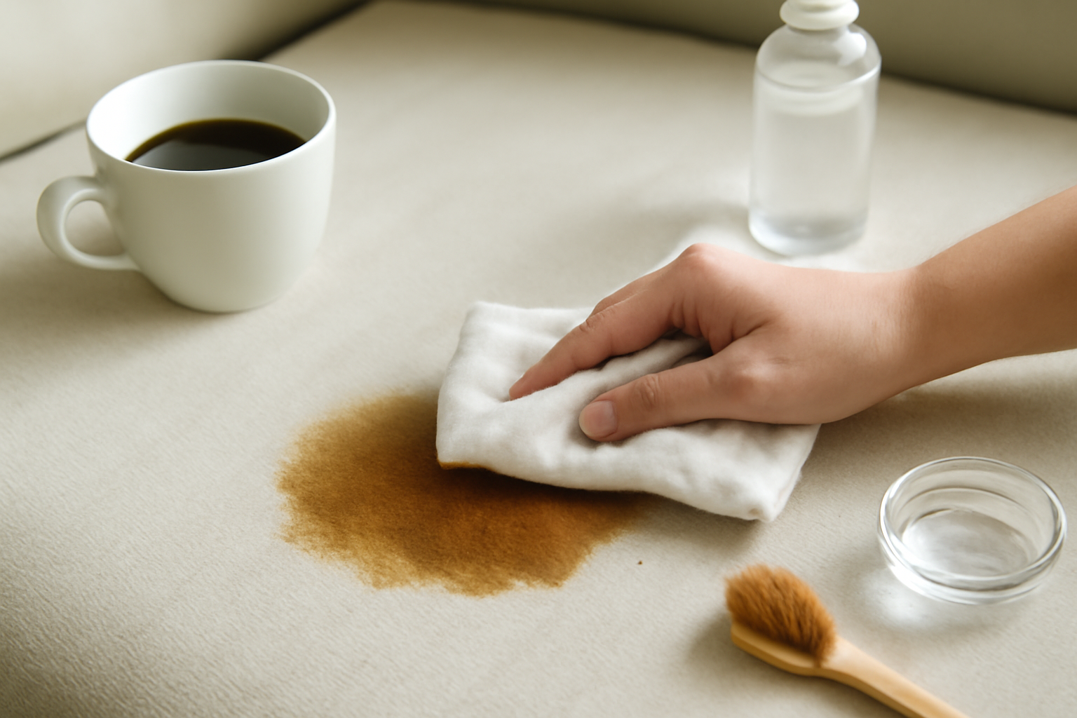 How to Remove Coffee Stains from a Cotton Couch illustration