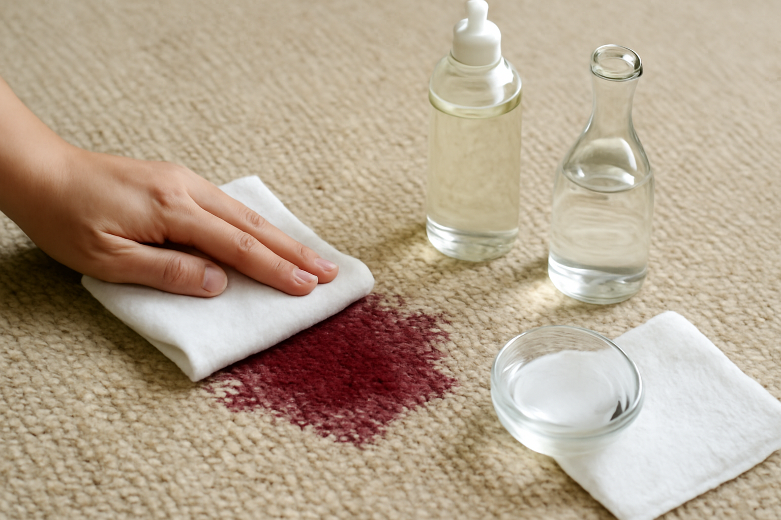 How to Remove Red Wine from a Wool Carpet illustration