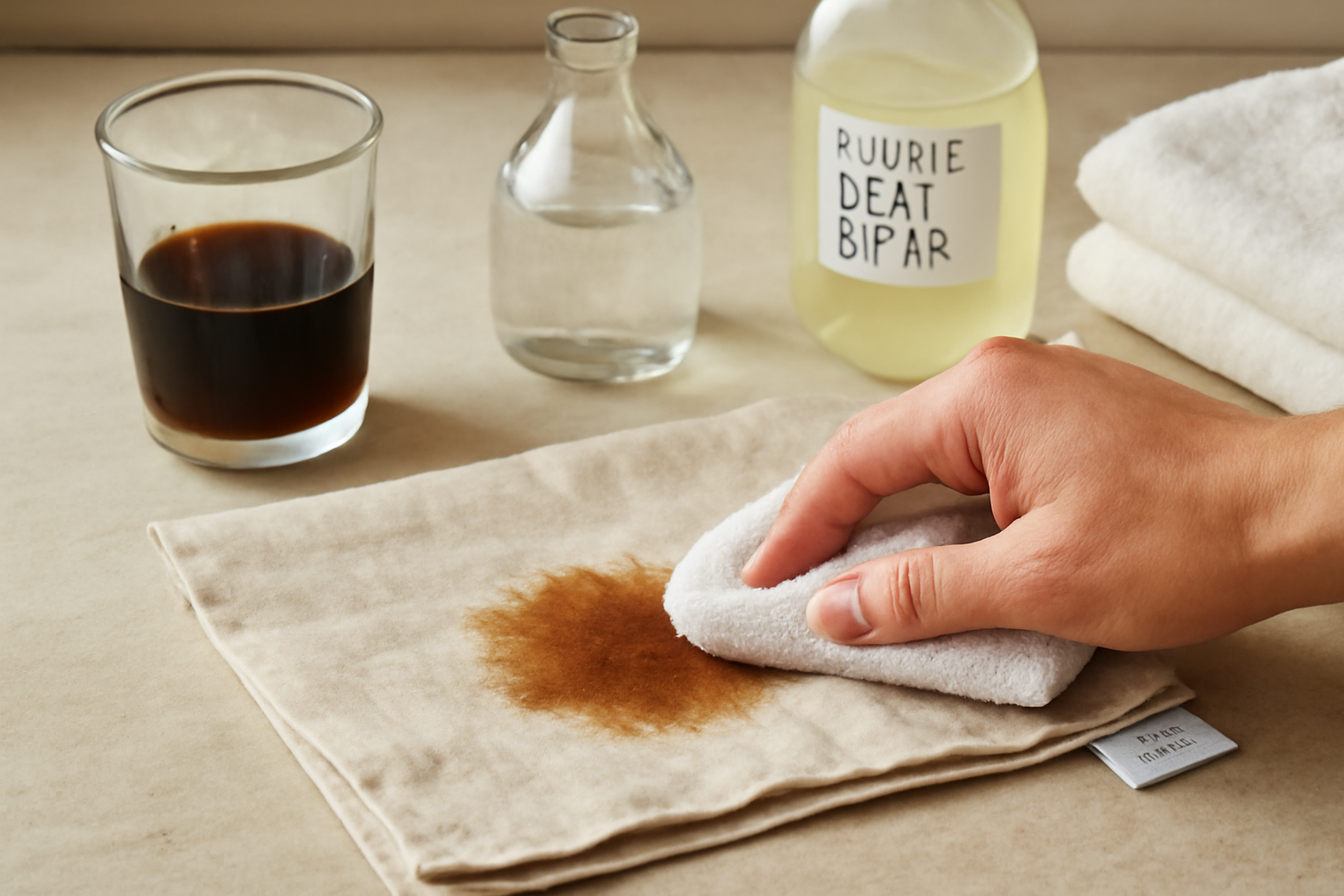 How to Remove Fresh Coffee from a Linen Napkin illustration