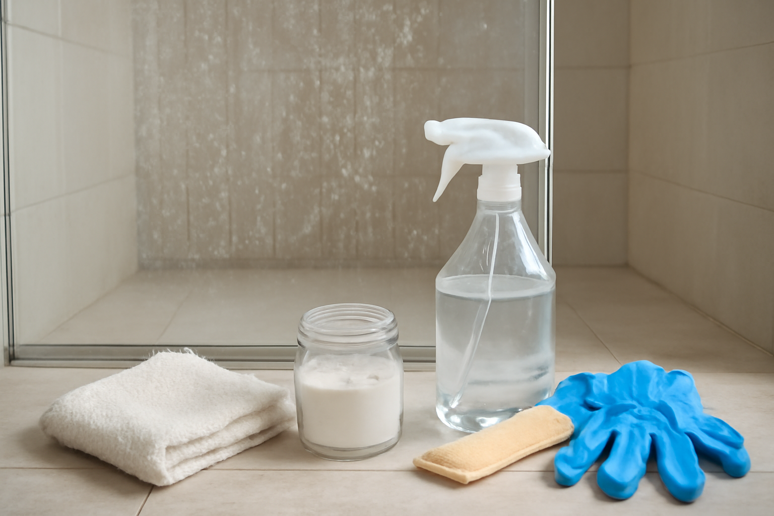 How to Remove Hard Water Spots from a Glass Shower Door illustration