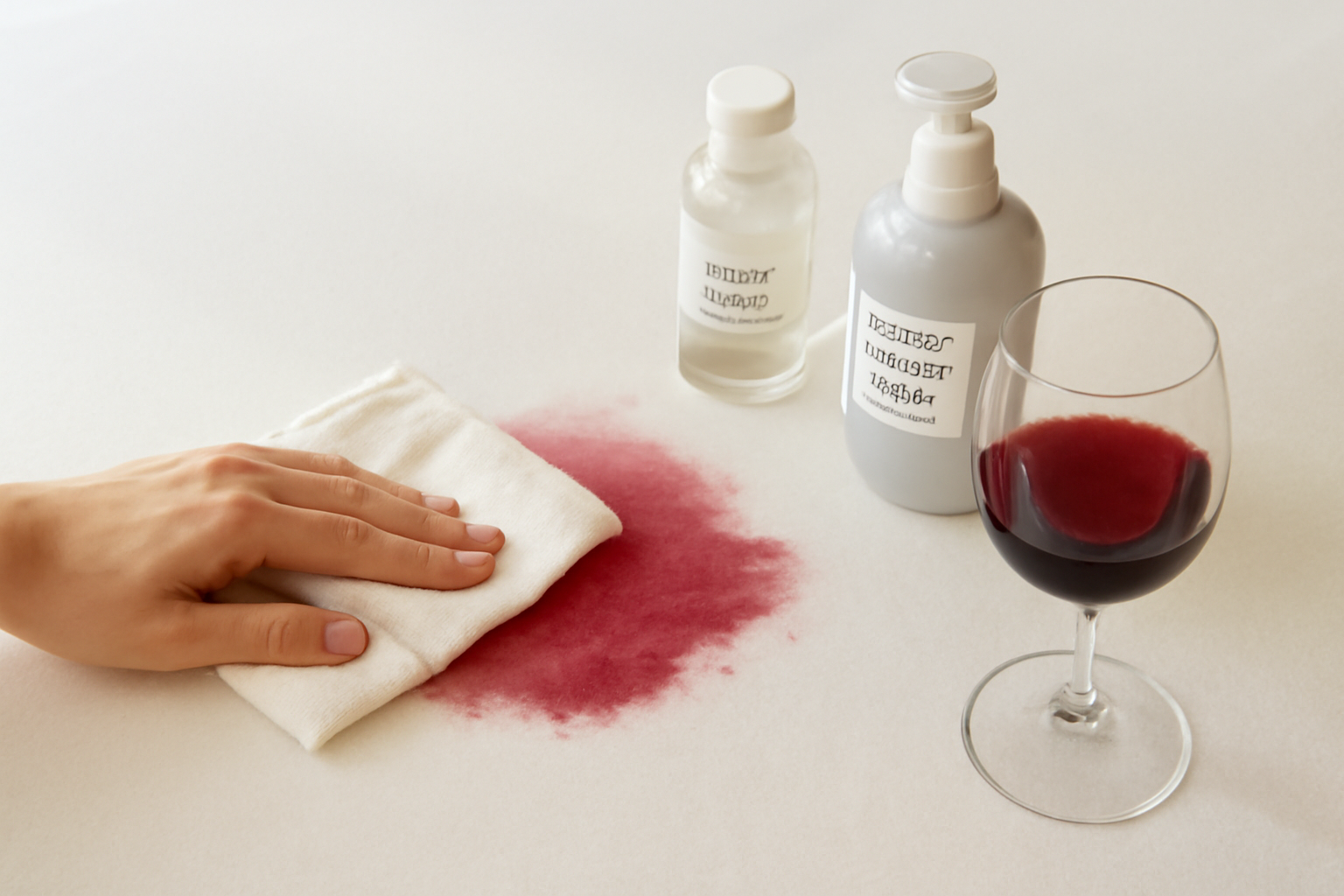 How to Remove Fresh Red Wine from a Polyester Tablecloth illustration