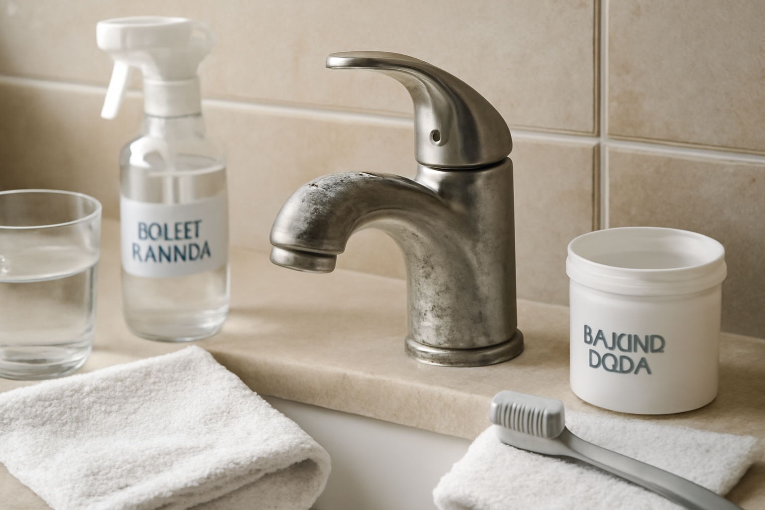 How to Remove Hard Water Stains from a Stainless Steel Faucet illustration