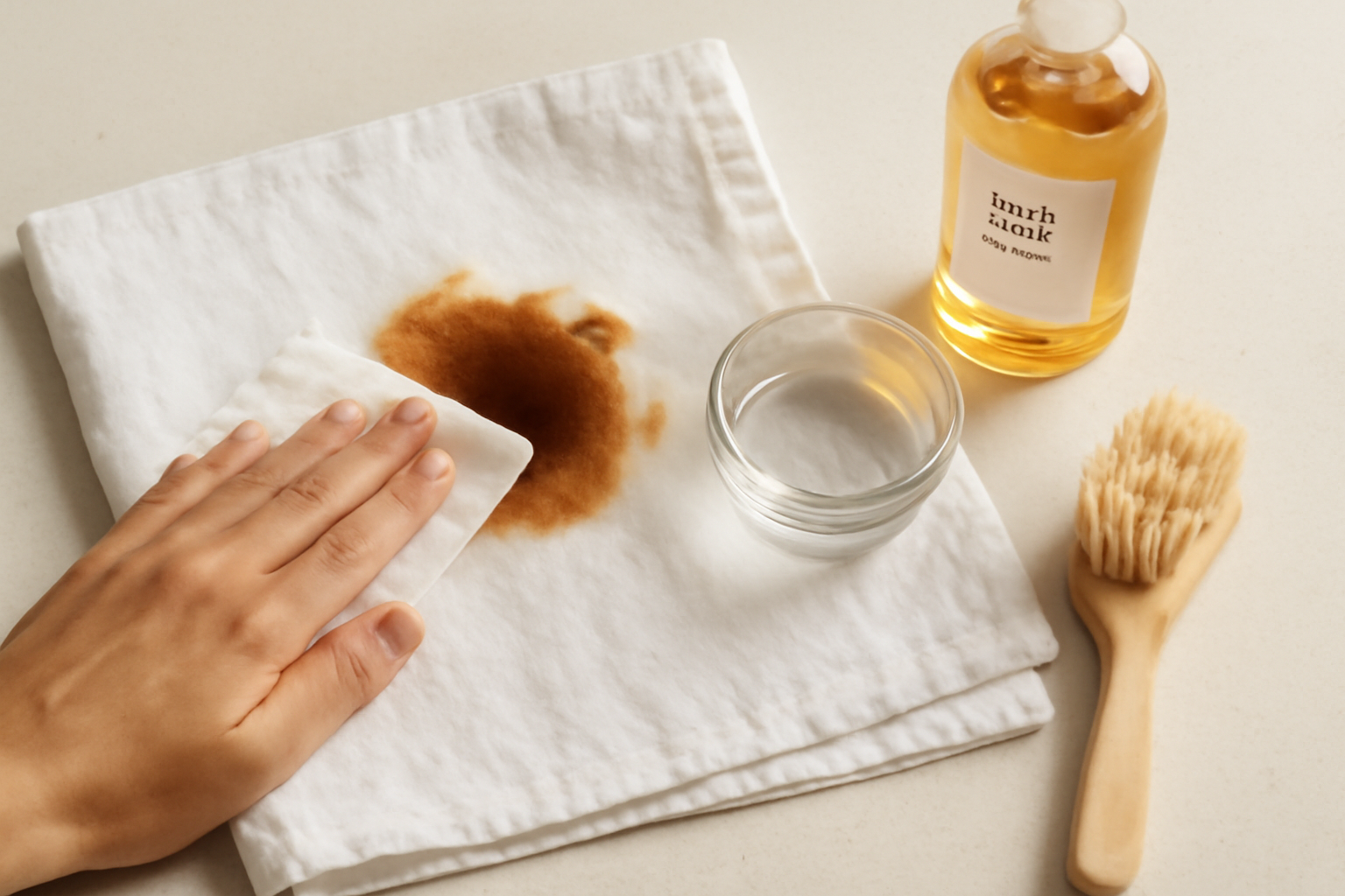 How to Remove Fresh Coffee from a Cotton Dish Towel illustration