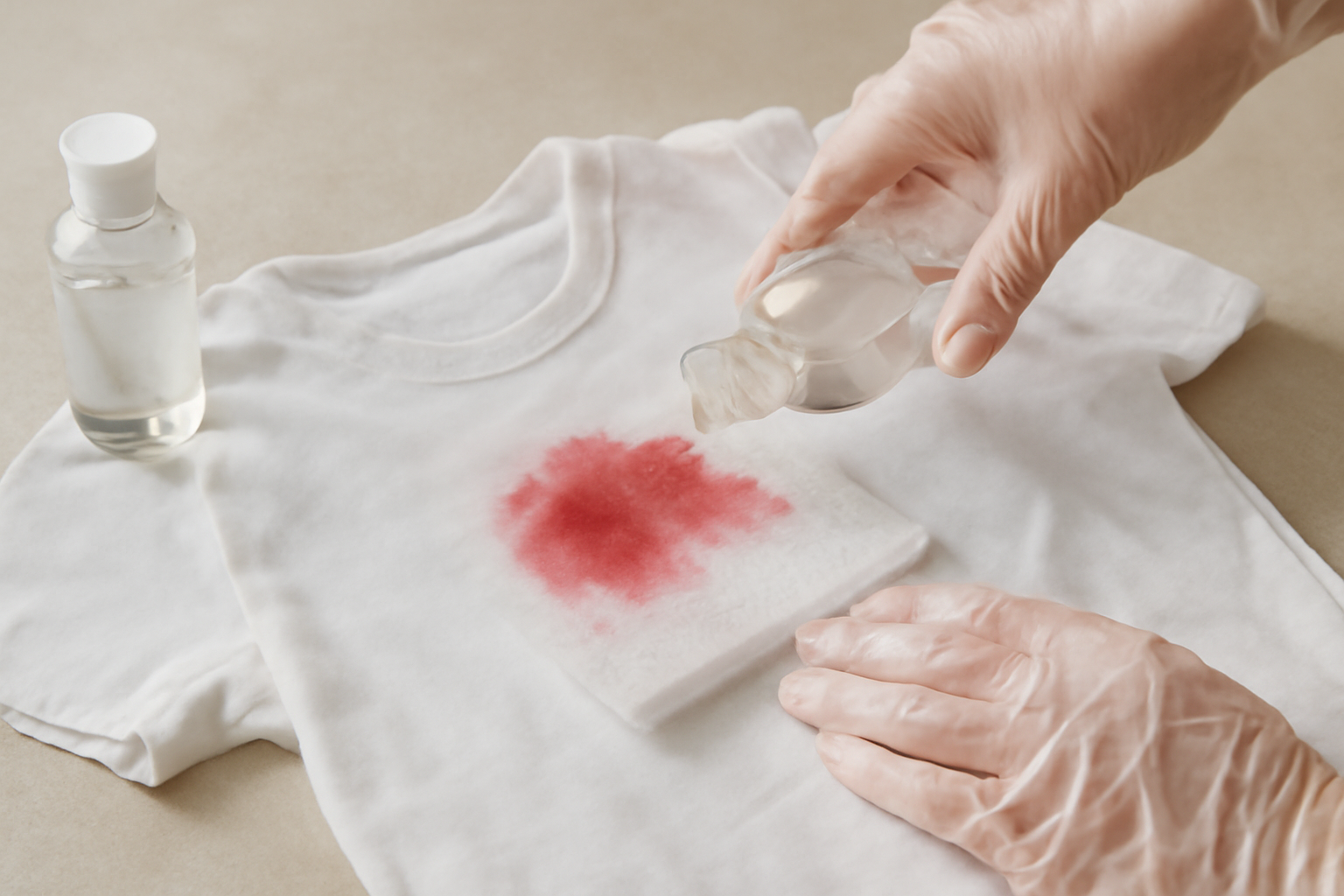 Imagem editorial: Como tirar mancha de corante de roupa branca: guia para mancha fresca e seca