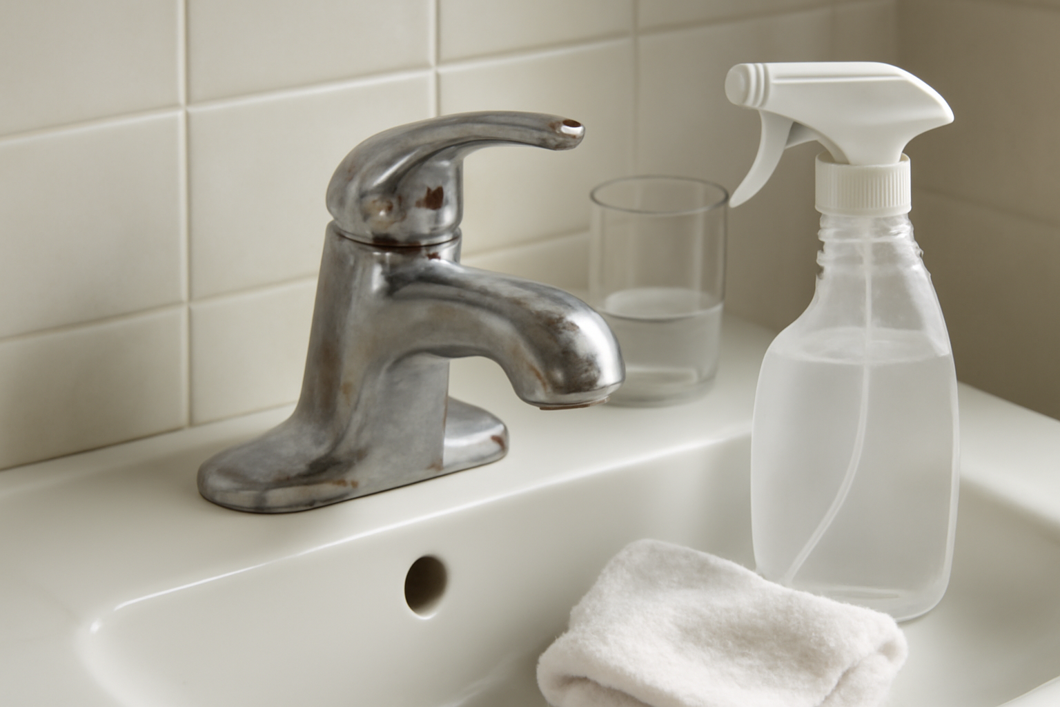 How to Remove Hard Water Stains from a Chrome Faucet illustration