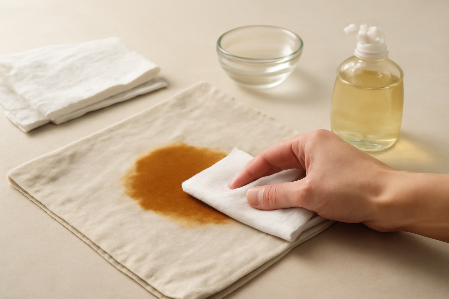 How to Remove Fresh Coffee from a Linen Napkin illustration