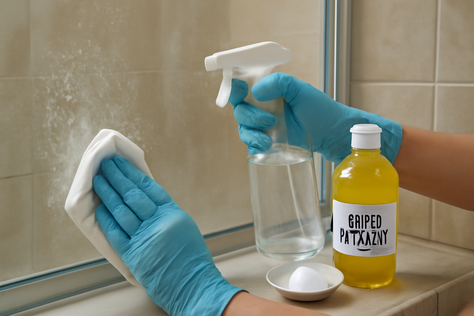 How to Remove Mineral Deposits from a Glass Shower Door illustration