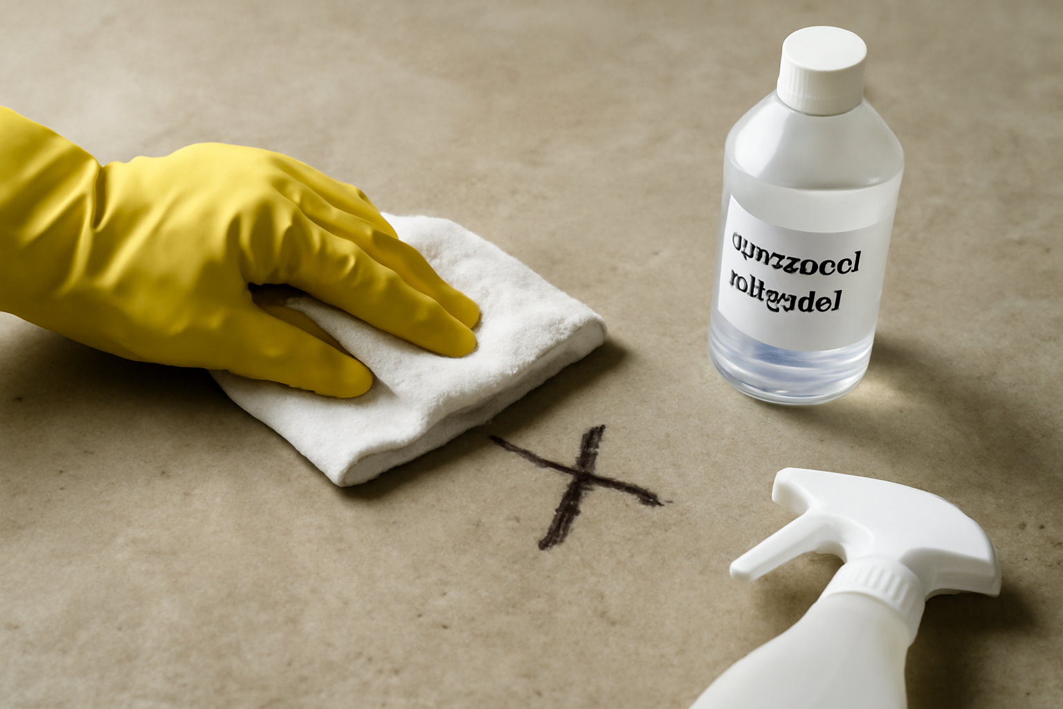 Imagem editorial: Como tirar mancha de caneta marcador permanente de piso de concreto: guia para traço fresco e seco