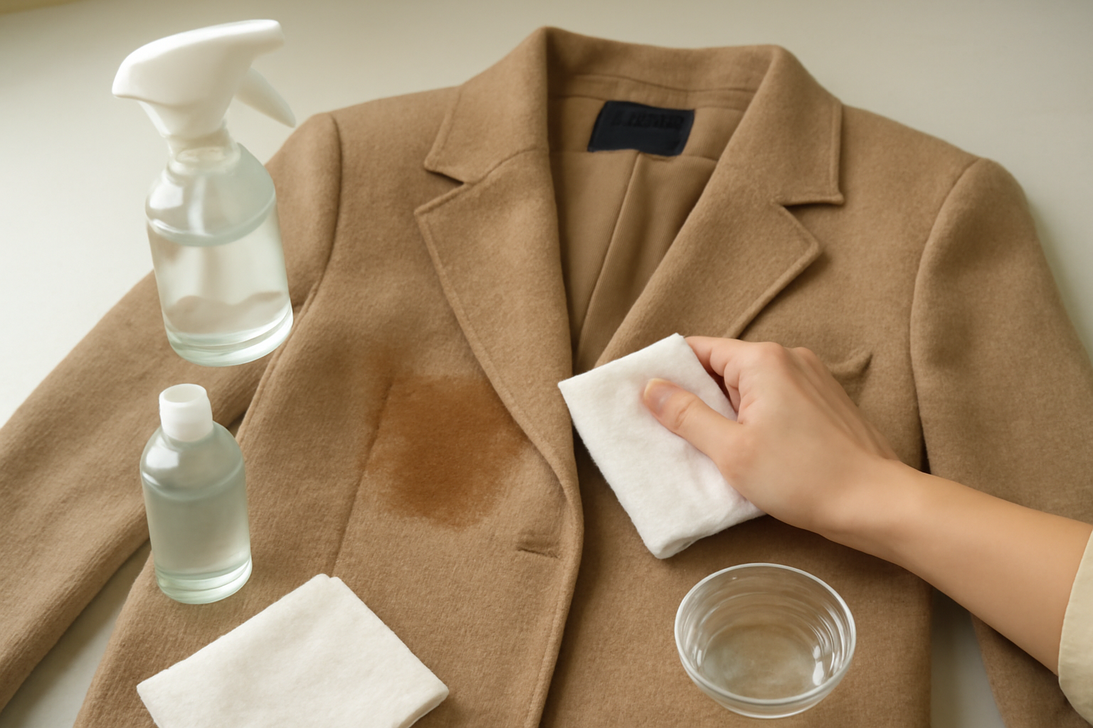 How to Remove Fresh Coffee from a Wool Blazer illustration