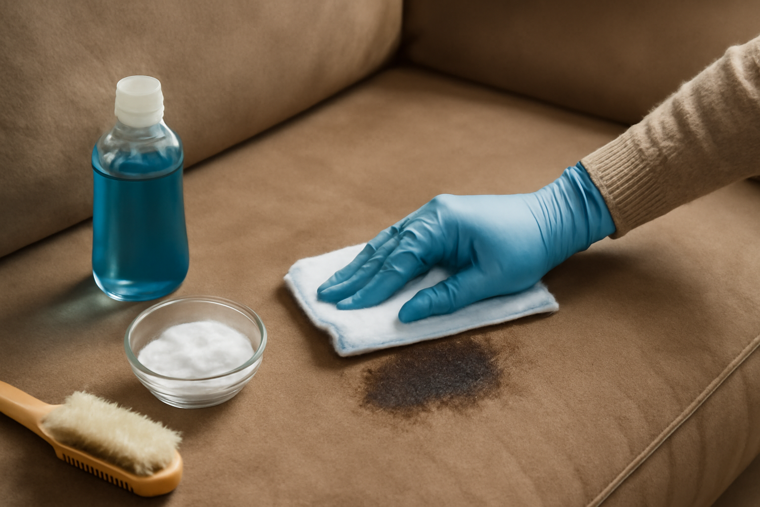 How to Remove a Grease Stain from a Microfiber Couch illustration