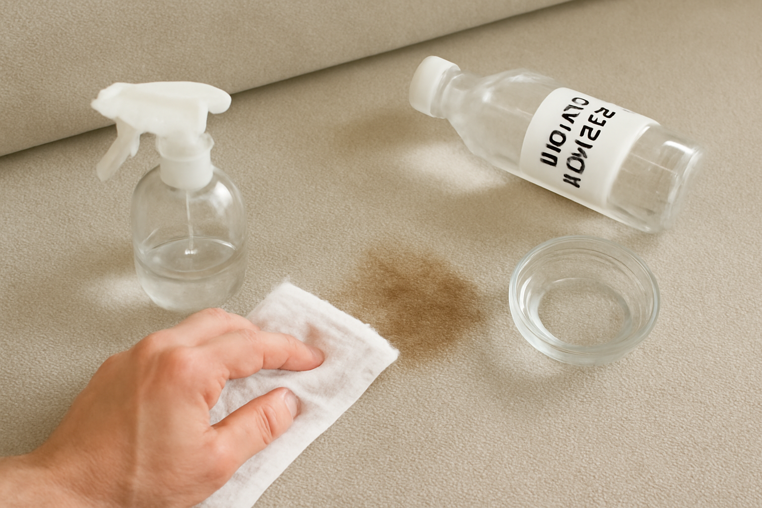 How to Remove Dried Coffee from a Polyester Couch illustration