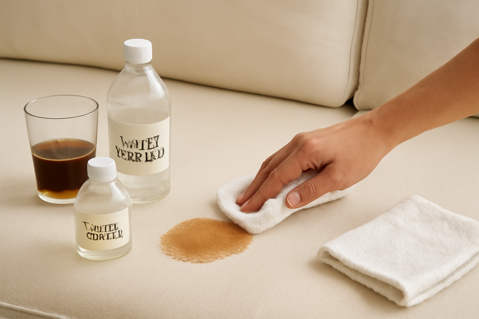How to Remove a Coffee Stain from a Cotton Couch illustration