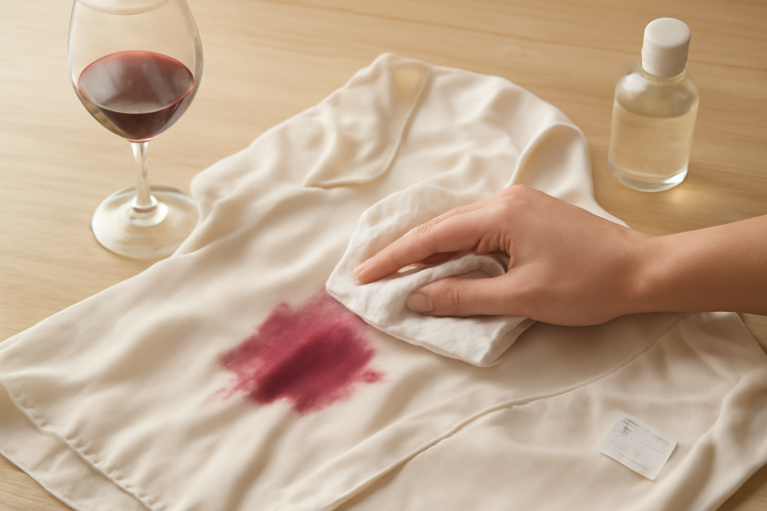 How to Remove a Red Wine Stain from a Silk Blouse illustration