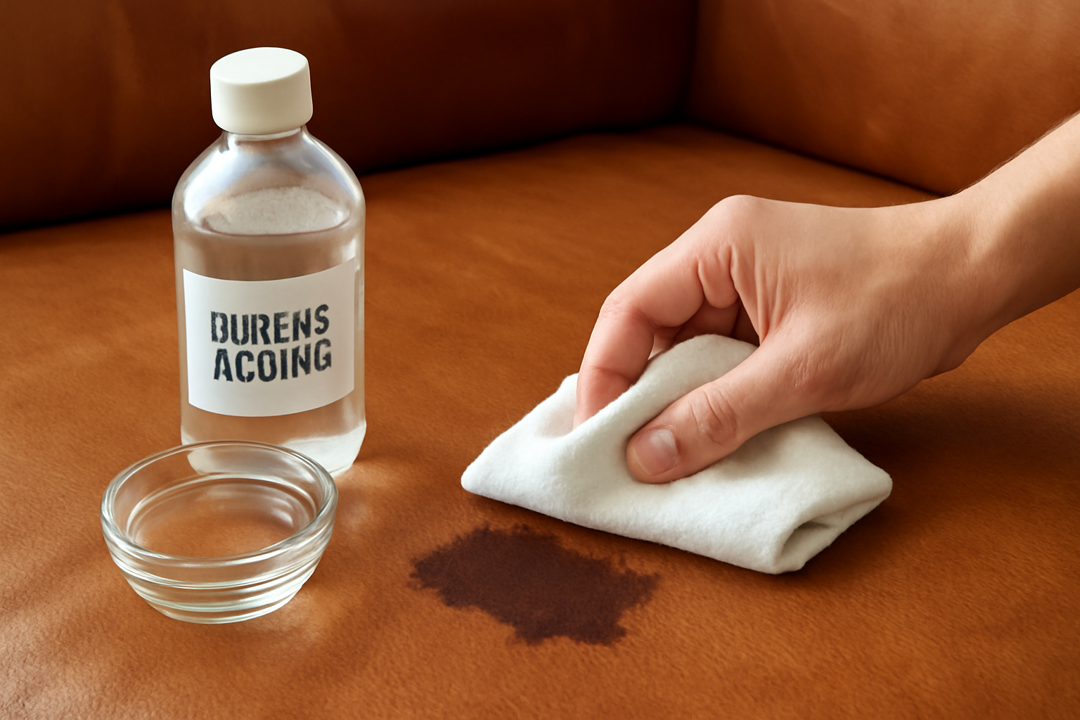 How to Remove a Set-In Ink Stain from a Leather Couch illustration