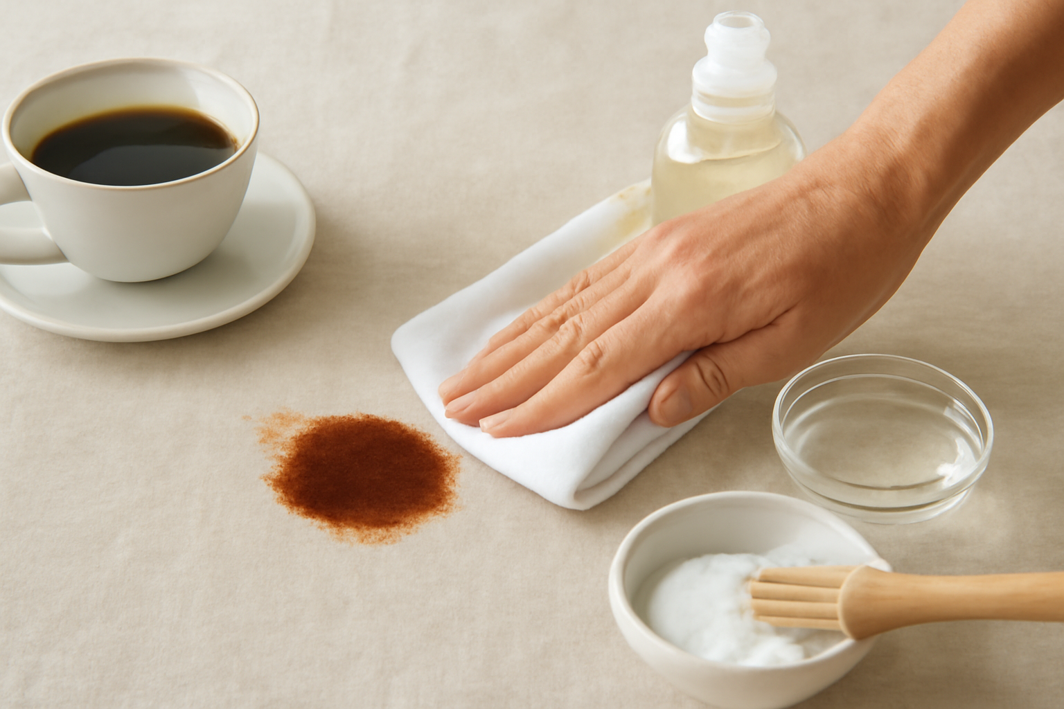 How to Remove a Coffee Stain from a Linen Tablecloth illustration